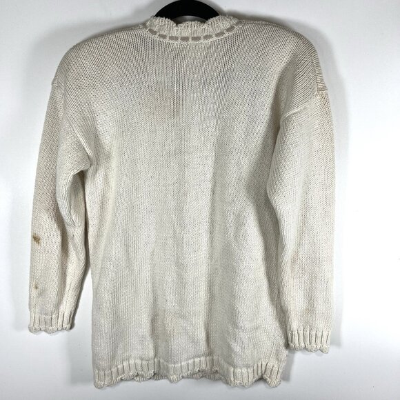 Vintage M.j. Carroll Floral Embroidered Sweater Women’s Size Medium *flaws* - Picture 7 of 8